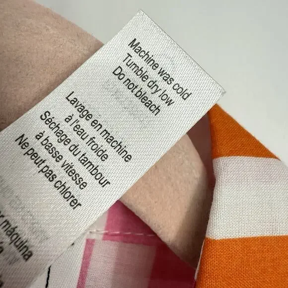 BEACH RIOT Alexa Stripe Button Down Tunic L/XL Sunset Stripes Pink Orange Swim - Picture 4 of 7